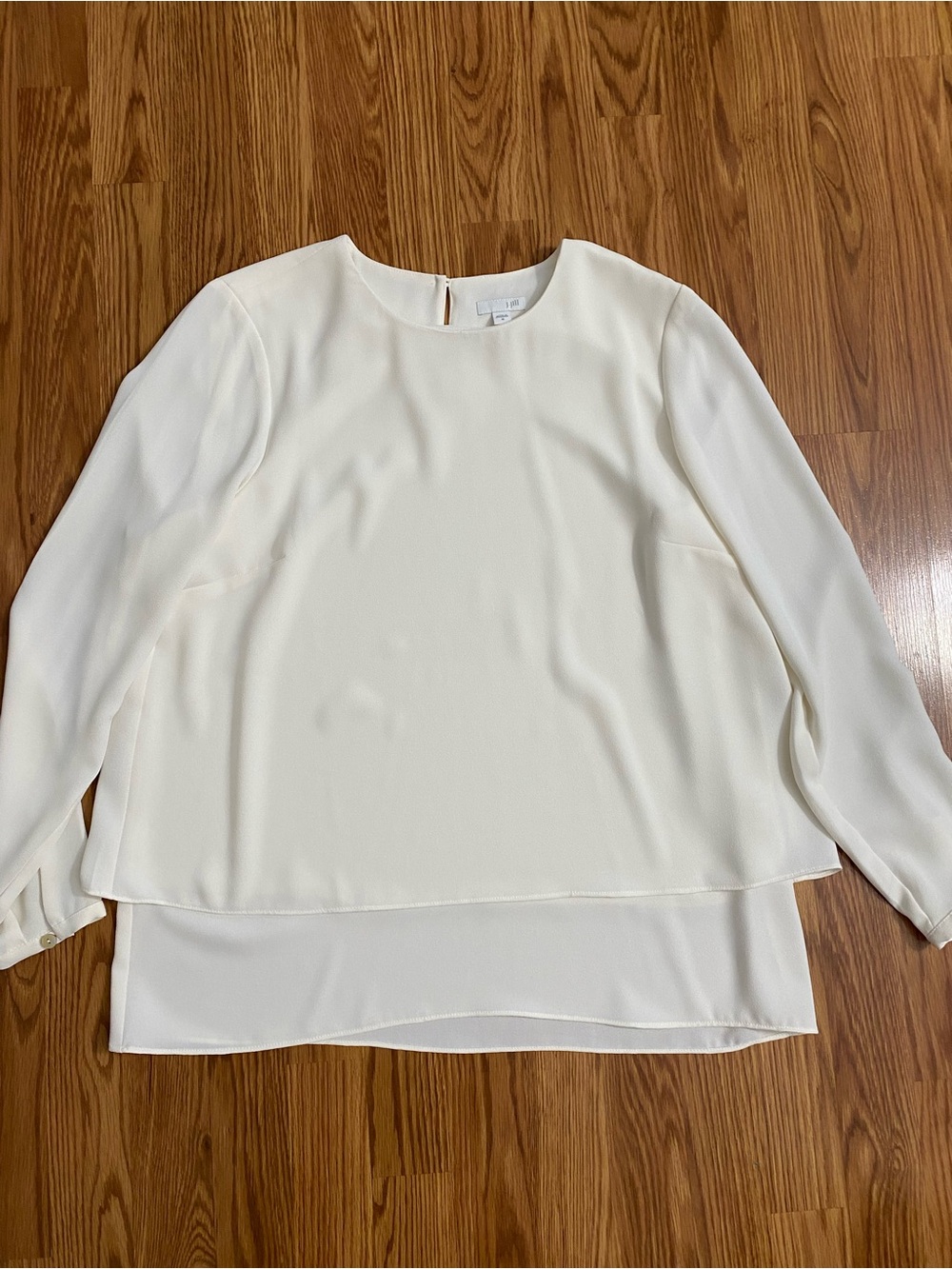 J. Jill Cream Layered Long-Sleeve Blouse